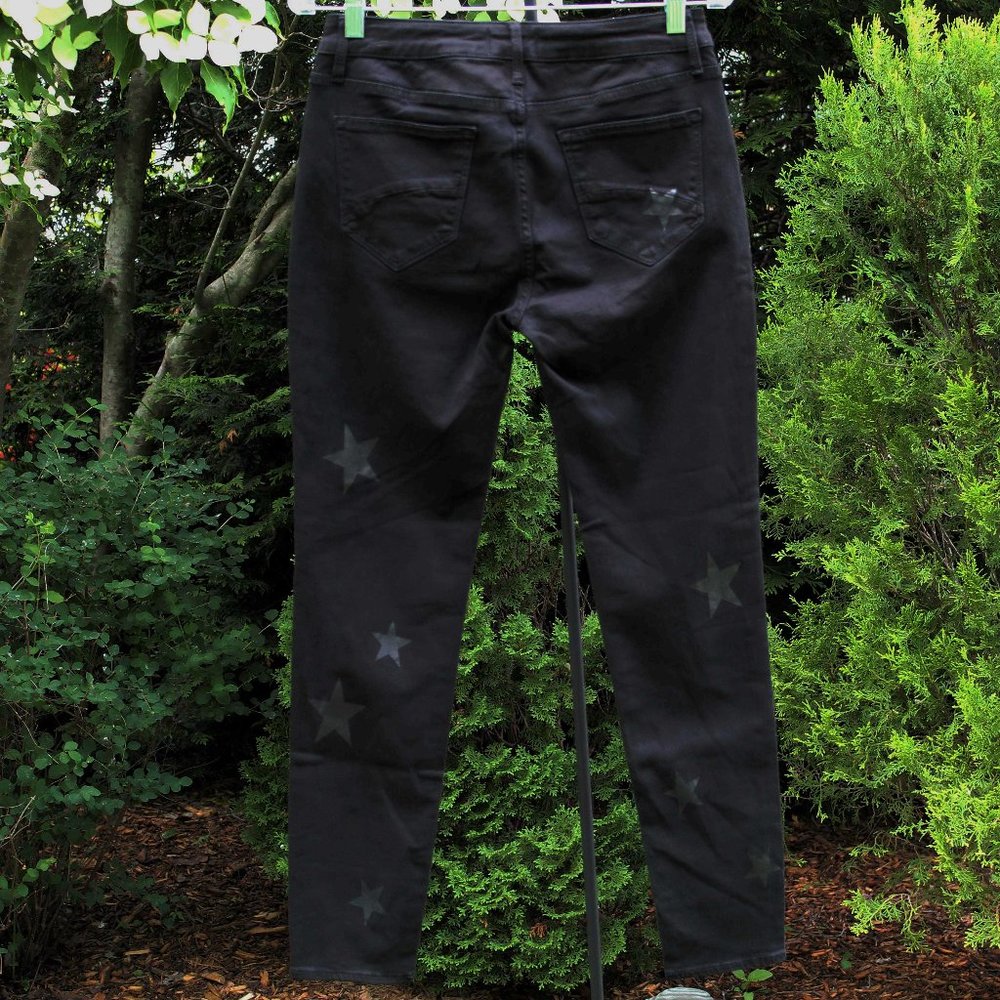 DRIFTWOOD Black Skinny Jeans with Subtle Star Motif - Picture 3 of 4